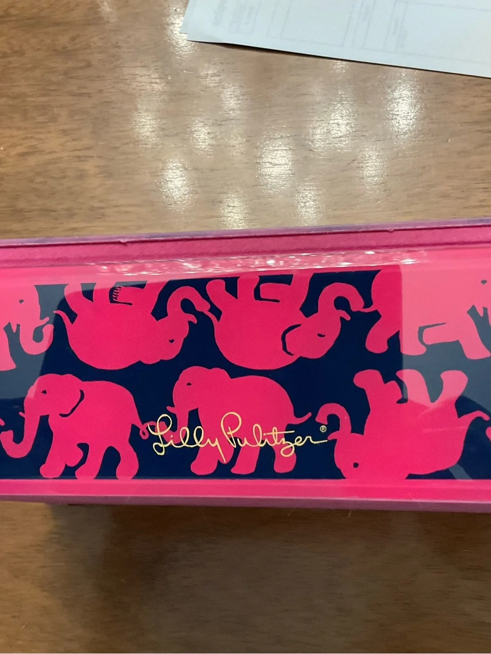 Lilly Pulitzer Navy and Hot Pink Elephant Jewelry Box
